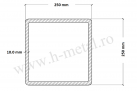 Teava patrata otel 250x250x10 mm 1